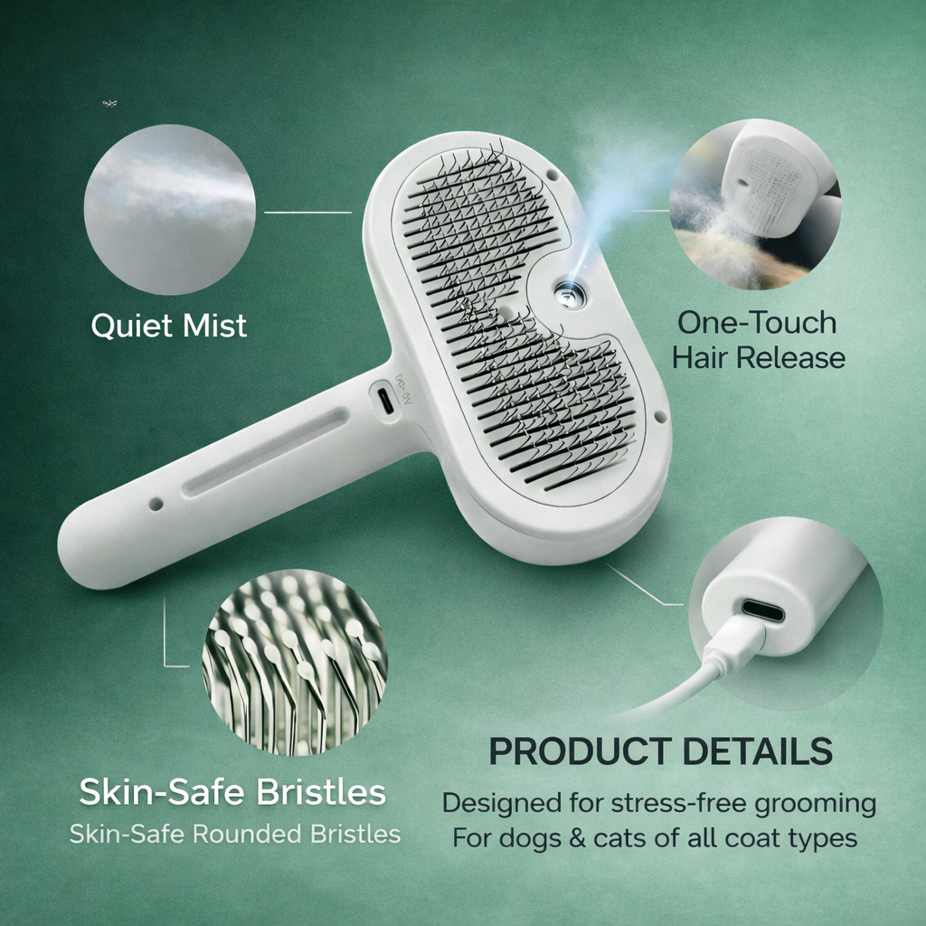 Paworae™ Steam Spray Pet Grooming Brush