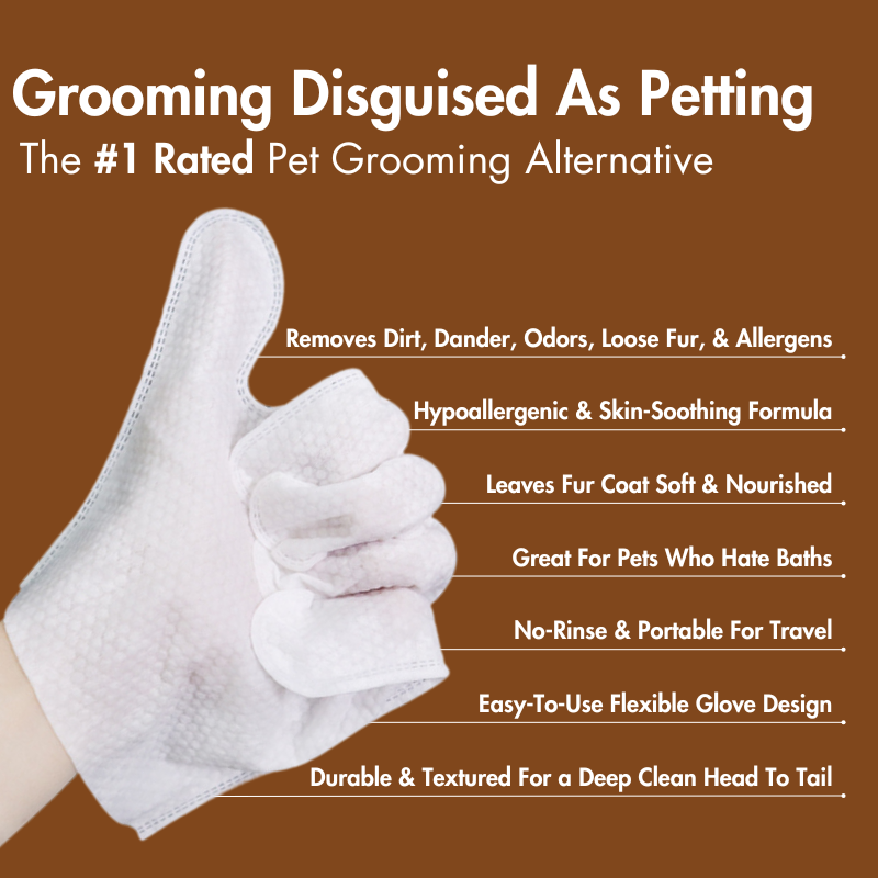 Paworae™ Deodorizing Cat & Dog Grooming Glove Wipes